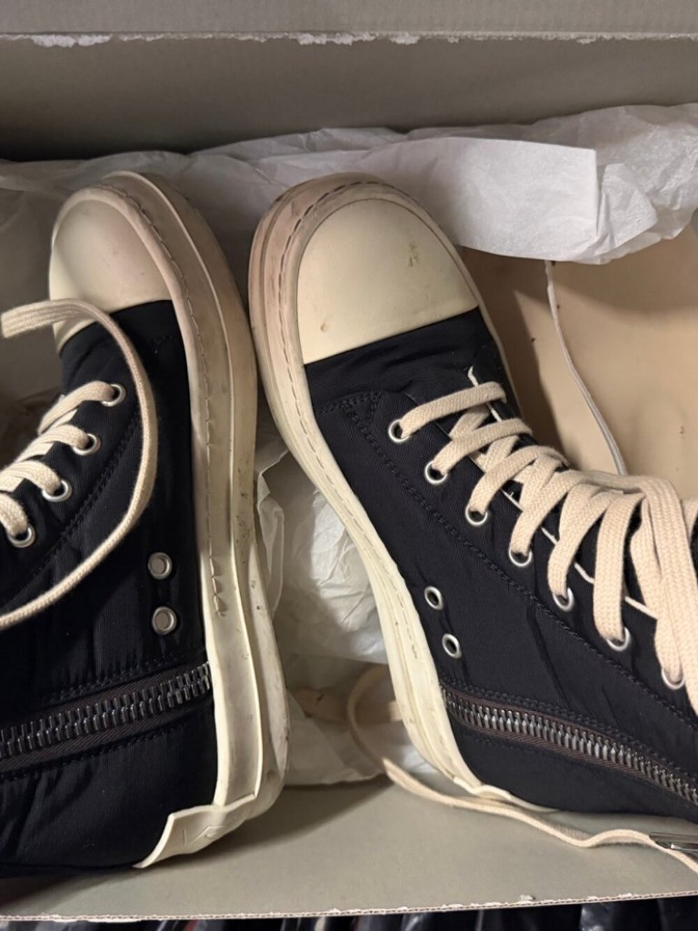 Rick Owens DRKSHDW Sneaks High Top Black Milk EU 35.5 US 5.5